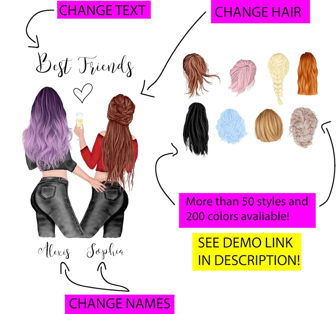 Custom Best Friend Print Personalized Best Friend Gift Etsy