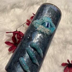 30oz THICK 3D dragon tumbler. Color shift glitter custom tumbler handmade ready to ship