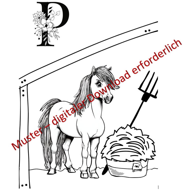 Coloring Page icelandhorse Digital Download Etsy