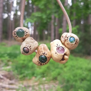Tree bead tree bead pendant gemstone pendant talisman lucky charm wooden jewelry natural jewelry