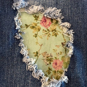 Elegant Vintage Rose Patch, iron on patch, patches for jeans, easy to apply patch, jean repair, fabric patches,  handmade, washable