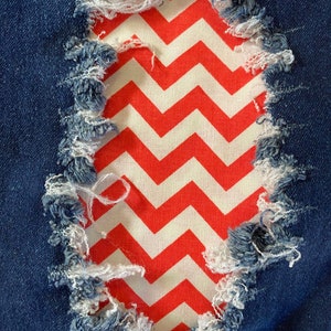 Parche Zig Zag, parches termoadhesivos, parches para jeans, parche fácil de aplicar, reparación de jeans, parches de tela ligera, hechos a mano, lavables