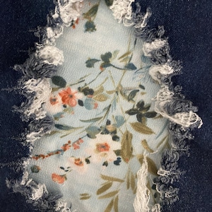 So Pretty Floral Patch, iron on patches for denim, patches for jeans, easy to apply patch, jean repair, fabric patches, handmade