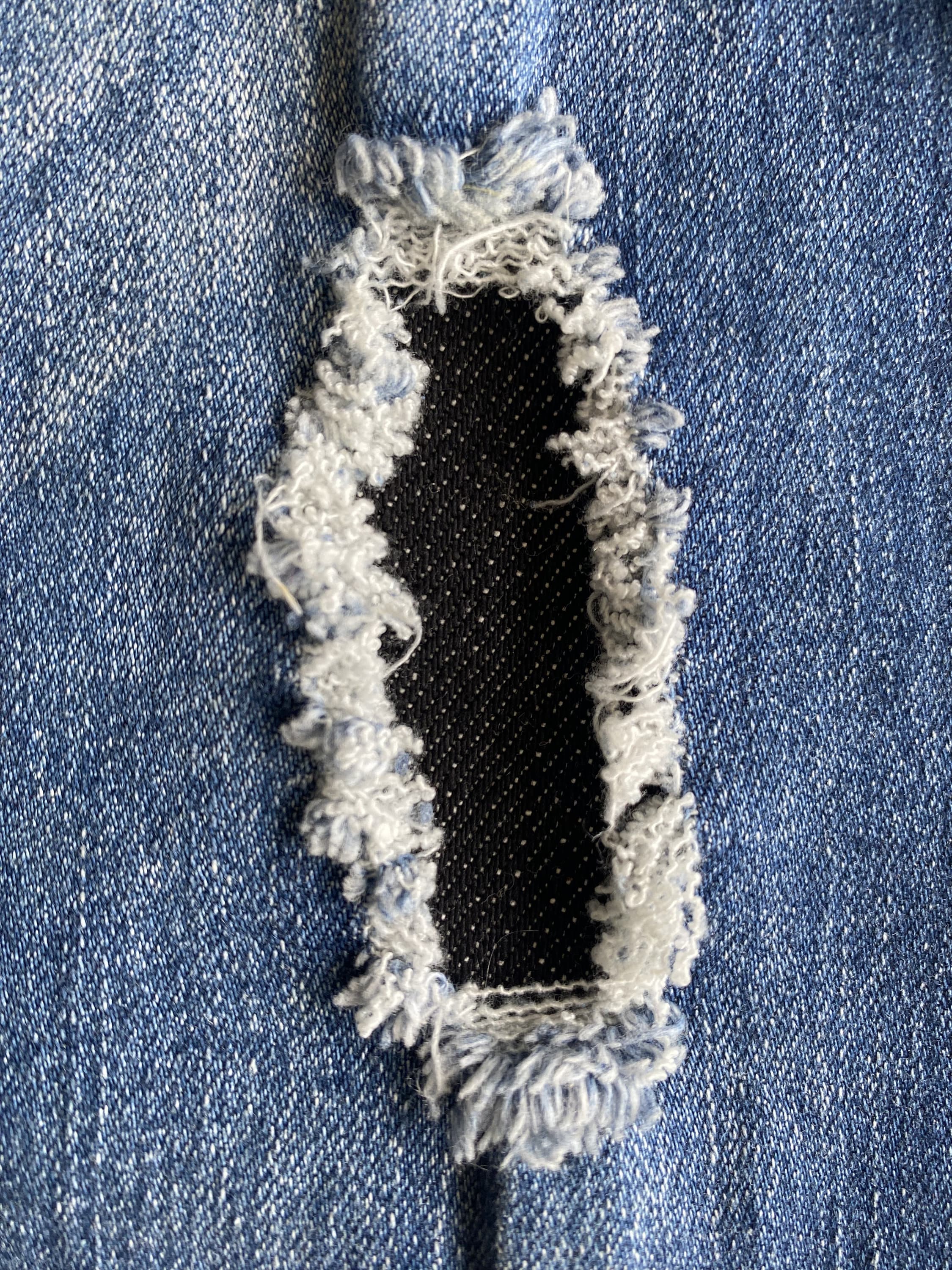 Black Fabric Rips Stretch Black Denim Jeans Patch, Easy to Apply to Fix Holes, Rips ...