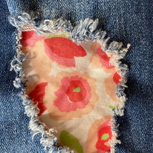 Watercolour Flower Patch, iron on patch for denim, patches for jeans, easy to apply patch, jean repair, fabric patches, handmade, washable