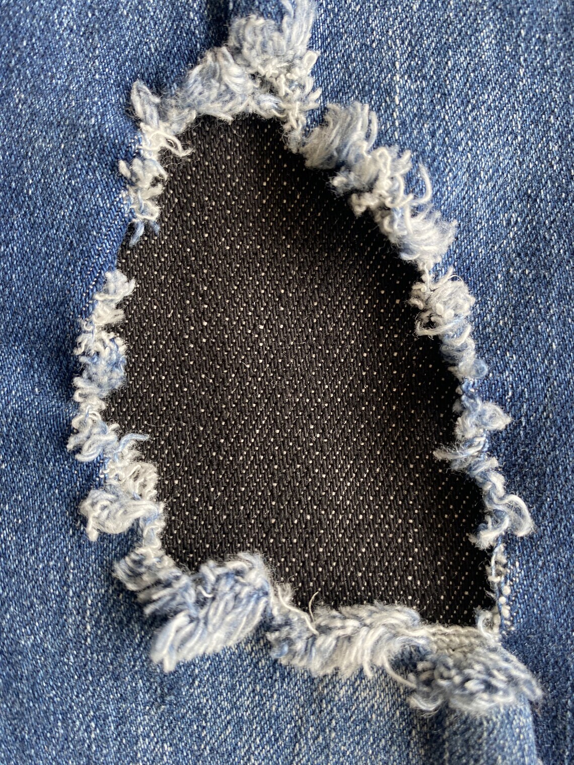 Black Fabric Rips Stretch Black Denim Jeans Patch, Easy to Apply to Fix Holes, Rips ...