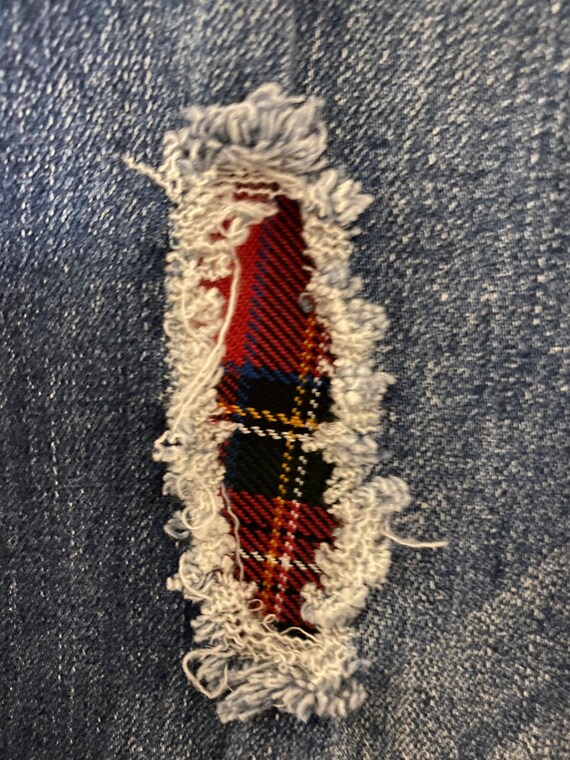 Tartan patch hotsell jeans