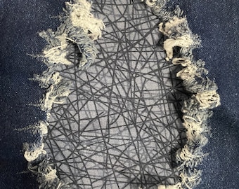 Scribble Patch, iron on patches, patches for jeans, easy to apply patch, jean repair, fabric patches, handmade, washable