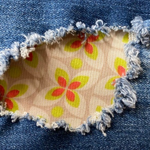 Retro Flower Petal Patch, iron on patch for denim, patches for jeans, easy to apply patch, jean repair, fabric patches, handmade, washable