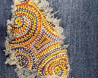 Dreaming Patch, iron on patches, patches for jeans, australian print,  fabric patches, handmade, washable