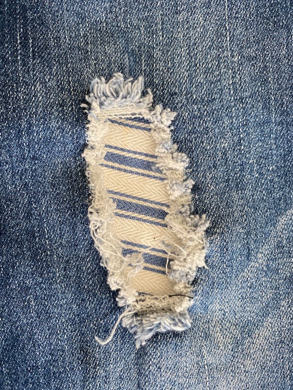 Patch a strisce, toppa termoadesiva per denim, toppe per jeans