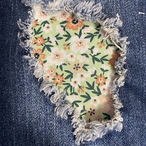 Everyday Floral Patch, iron on patches, patches for jeans, easy to apply patch, jean repair, fabric patches, handmade, washable