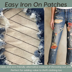 Blue Stripe Patch, Iron on Patches, Patches for Jeans, Easy to Apply ...