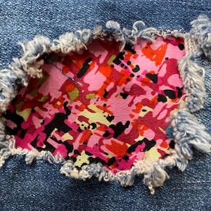 Stretch Colour Matrix Patch, iron on patch for denim, patches for jeans, easy to apply patch, jean repair, fabric patches, handmade