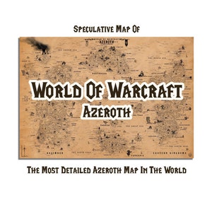 Spekulativer World of Warcraft Azeroth Weltkarte 70*100 cm, WoW Fantasy Karte, WoW FanArt, Kalimdor, Horde Allianz Fan Geschenk