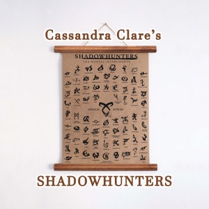 Shadowhunters All Runes A3 Poster, Cassandra Clare Wall Art, The Mortal Instruments Books Runes, Wooden Framed Shadowhunter Fan Gift Decor