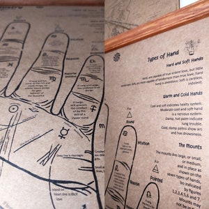 Chiromancer Map of Palmistry, Hand Reading Poster, Antique Chiromancy, Astrology ...