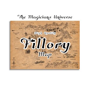 Carte du voyage du Muntjac à Fillory et plus loin, carte du roi des magiciens, affiche de Quentin Coldwater, décoration vintage Benedict Fenwick, cadeau