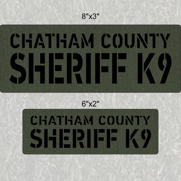 x2 ID Panel Tactical Laser Cut Patches Sheriff K9 8x3" and 6x2" front and back panels
