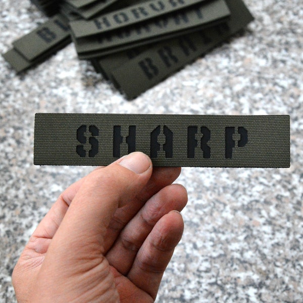 Custom Name Tape, Call Sign, Blood Type Lasercut 1″x5″ (25x127 mm) Hook Back Tactical Patch