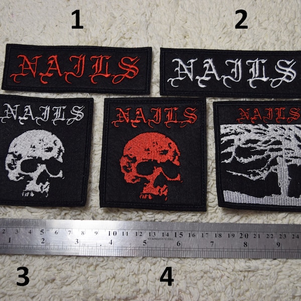 Nails band patch embroidered Power violence grind core hard core punkc rust punk D-beatdeath metal rock patches for jacket