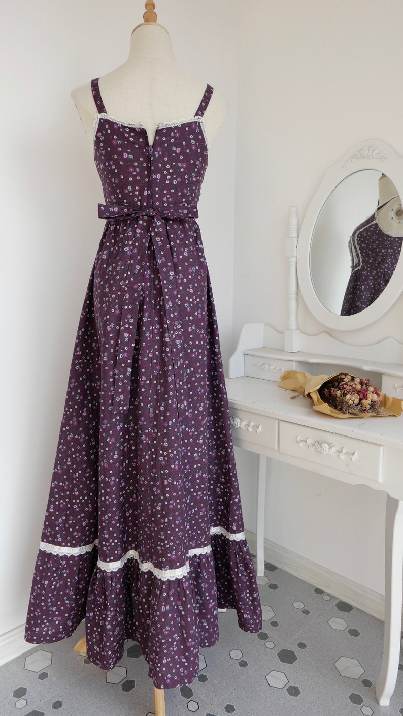 1970s Gunne Sax Ripe Purple Grape Calico Prairie Maxi Sundress - Etsy