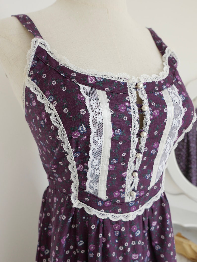 1970s Gunne Sax Ripe Purple Grape Calico Prairie Maxi Sundress - Etsy