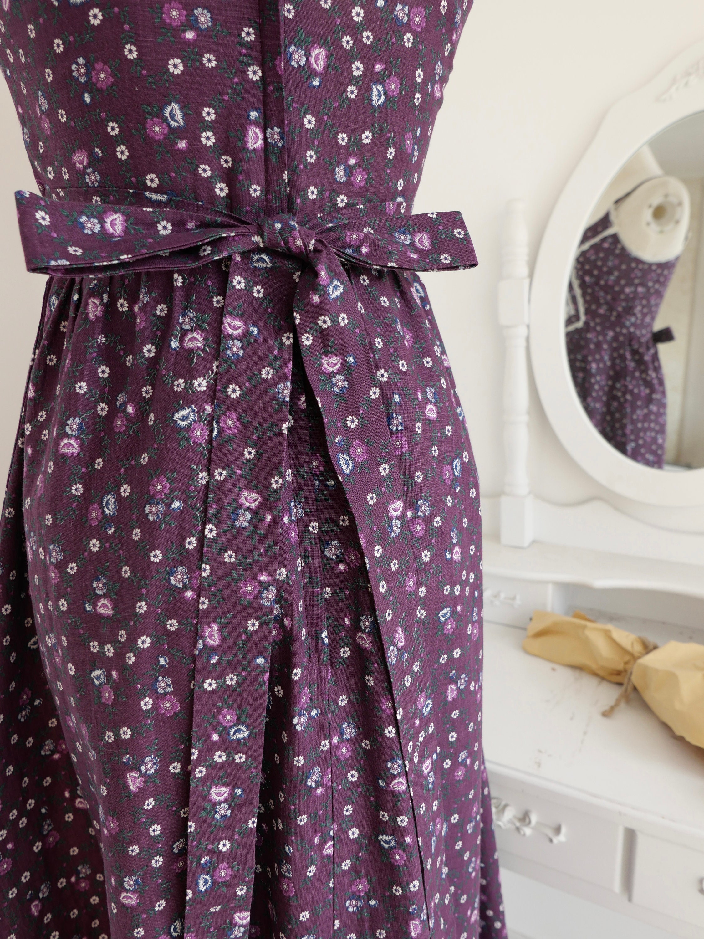 1970s Gunne Sax Ripe Purple Grape Calico Prairie Maxi Sundress - Etsy