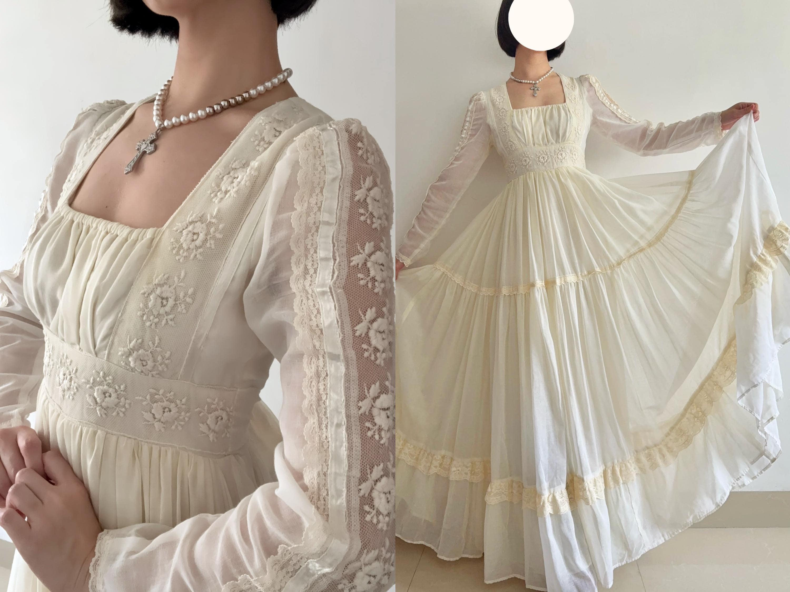 ワンピース 70s vintage embroidery maxi dress Vintage 70s Embroidered Dress - Etsy