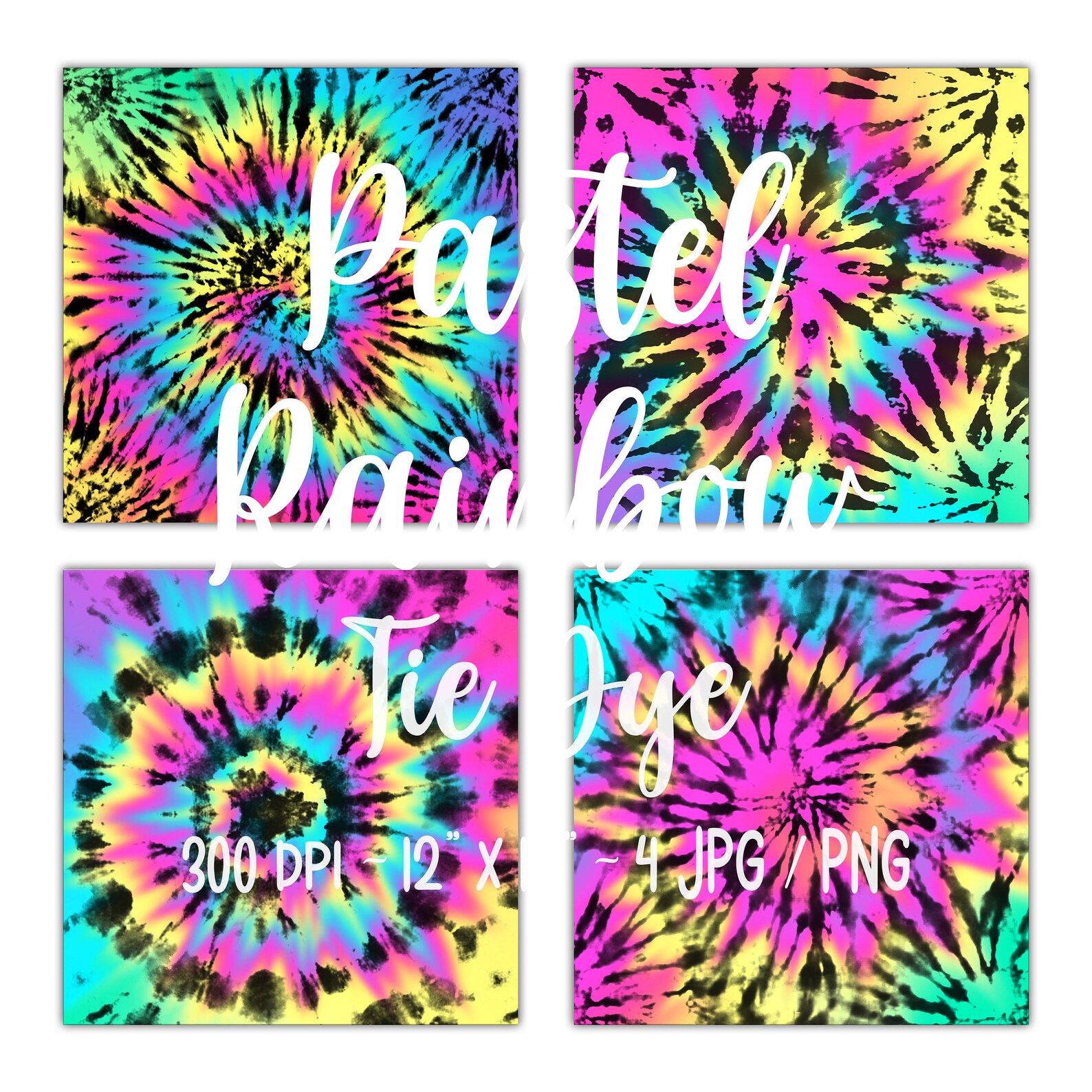 pastel rainbow tie dye
