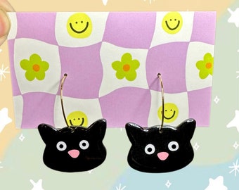 black cats earrings