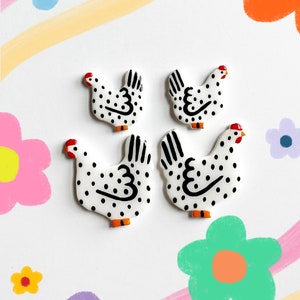 stud size comparison to hooped chicken earrings