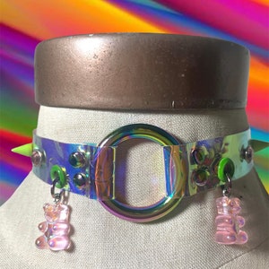 Rainbow Iridescent Gummy Bear Choker