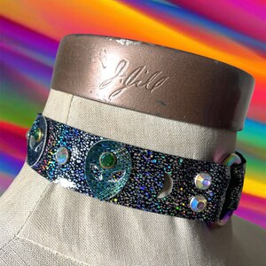 Black Iridescent Alien Moon Choker