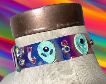 Rainbow Iridescent Alien Moon Choker