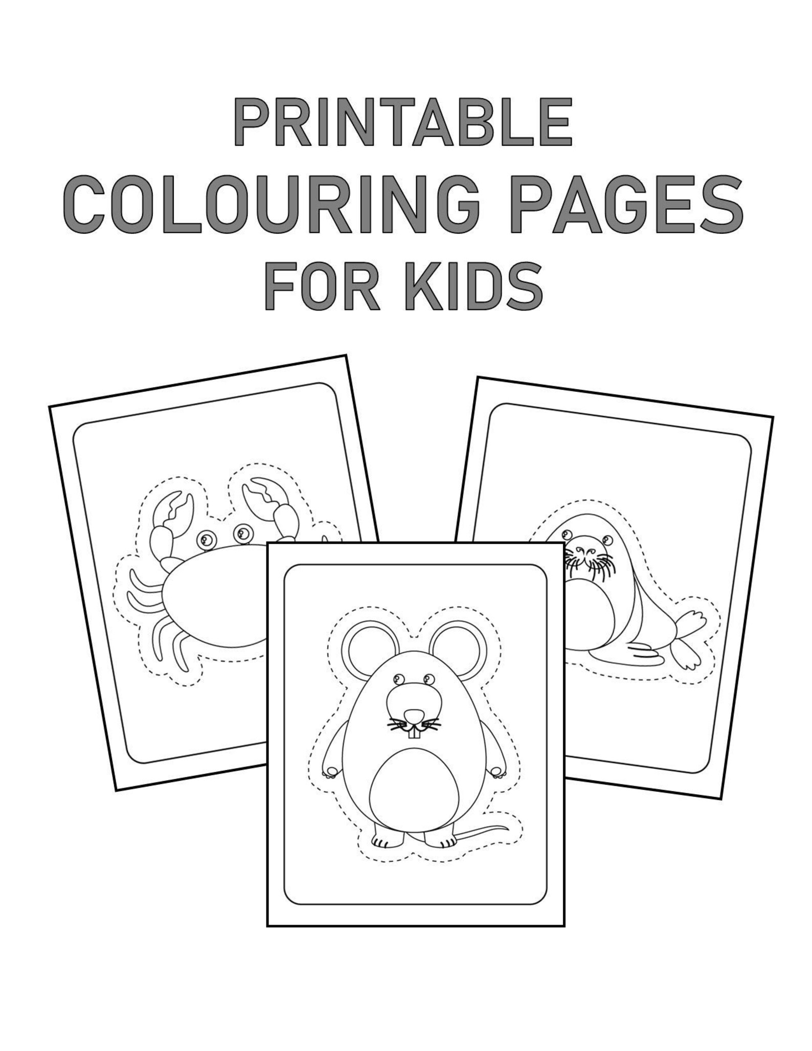 50 Printable ANIMAL Cut out Colouring Pages for Kids | Etsy
