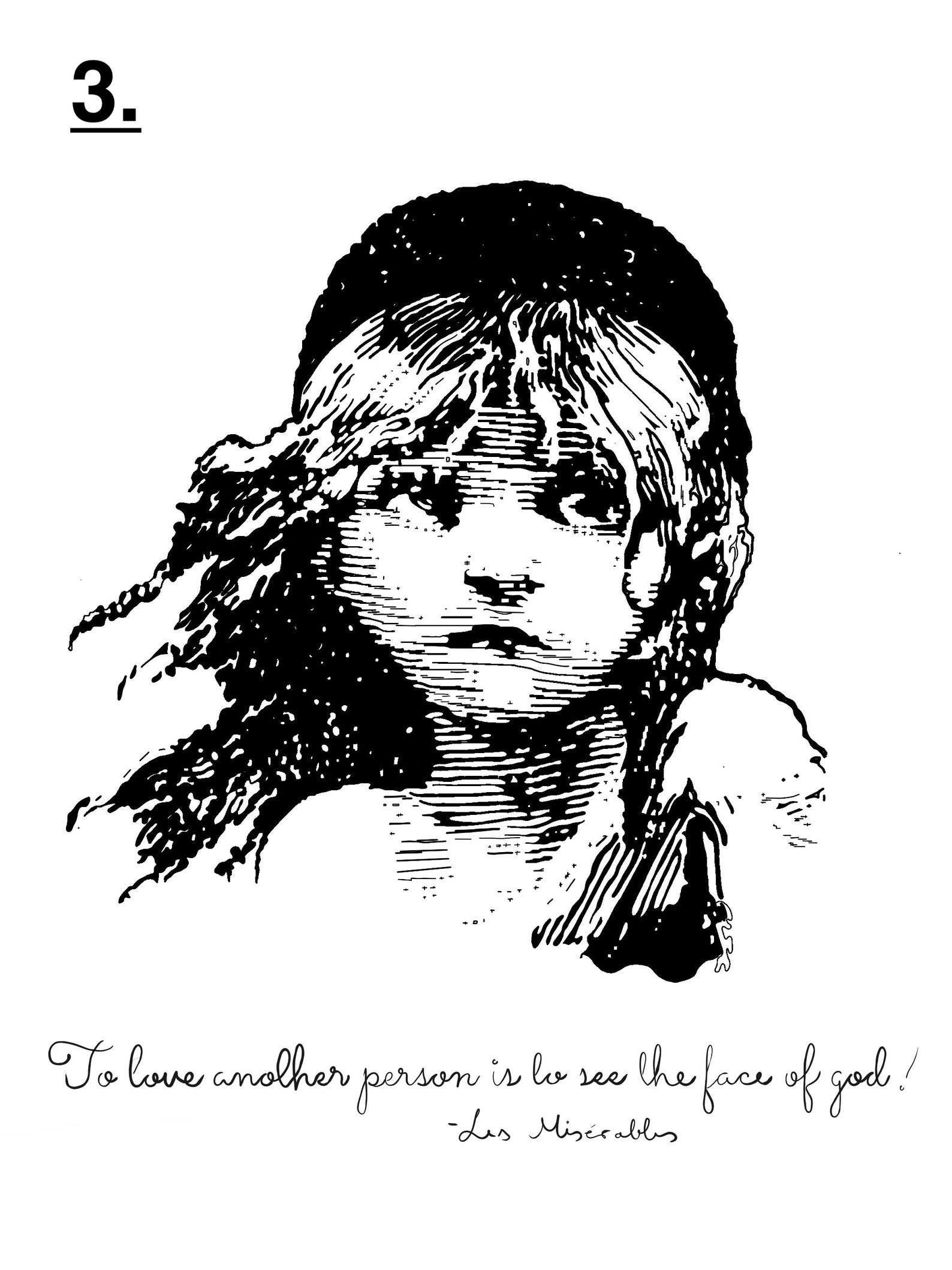 Les Miserables Print Art Hand drawn Theatre Musical Broadway | Etsy