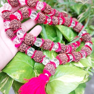 5 Face Rudraksha Mala 5 Mukhi Rudraksh Necklace 15 mm Beads Size Lord Shivas Rosary