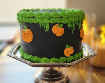 Fake Bake Pumpkin Cake, Pumpkin Patch Cake, Thanksgiving Decor, Fake Halloween Cake, Fake Cake, Tiered Tray Decor,