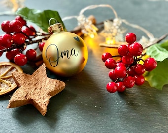 Weihnachtskugel personalisiert, Weihnachtsbaumkugeln mit Namen, 6 cm Durchmesser, Weihnachten Nikolaus Geschenk Idee Glas Mitarbeitergeschen