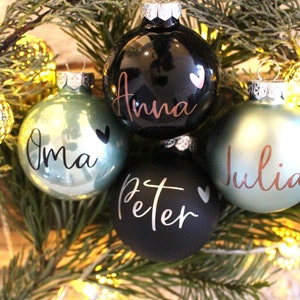 Christmas ball glass personalized, with name, 6 cm diameter, Christmas Santa Claus gift family idea