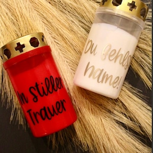 Grave light personalized mourning candle grave candle