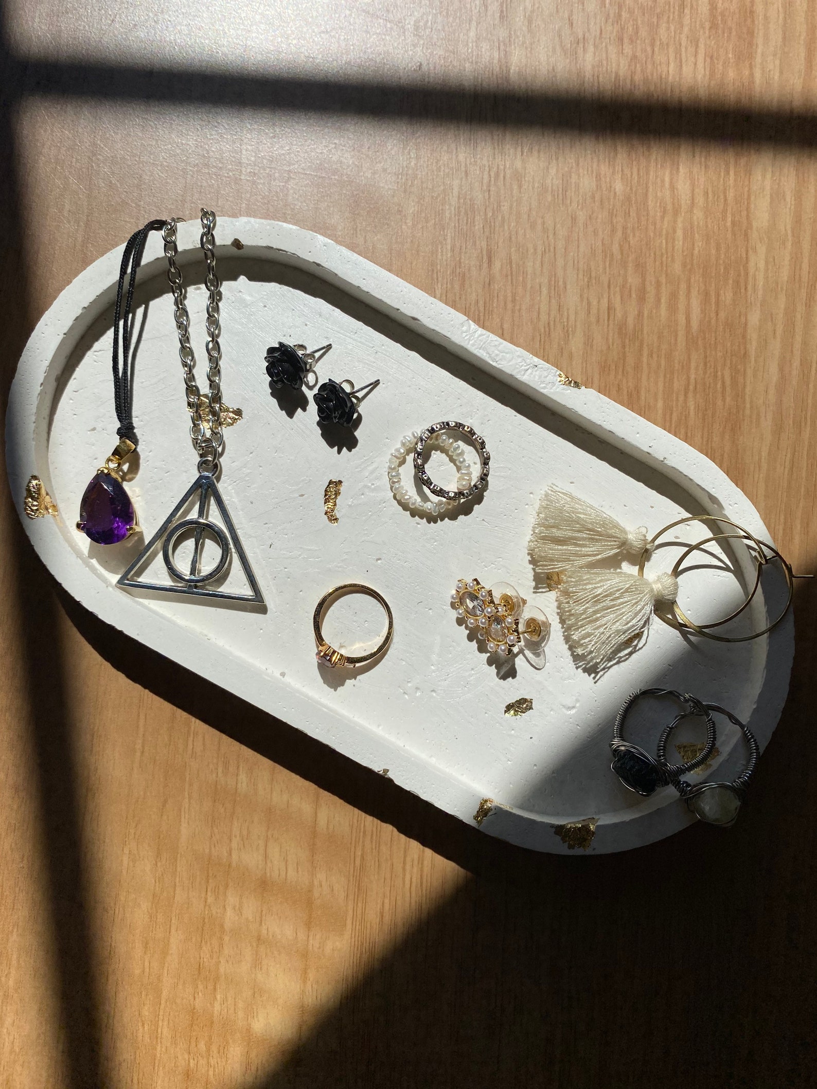 Gold Flake Decorative Jewelry Tray Planter Tray Oval Tray Etsy