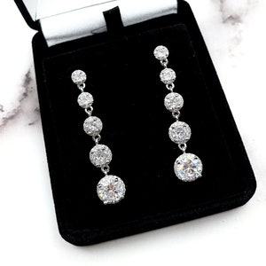 Cz drop earrings white clearance gold