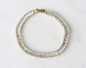 Tennis Bracelet, Gold Tennis Bracelet, Silver Bracelet, Diamond Bracelet, Dainty Bracelet, Gift for Her, CZ Tennis Bracelet, Gold Bracelet