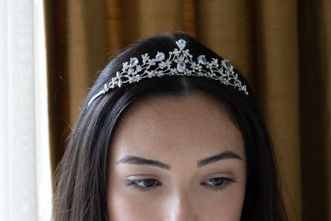 Pearl & Crystal Wedding Tiara, Bridal Tiara, Pearl Wedding Headpiece, Pearl Wedding Tiara
