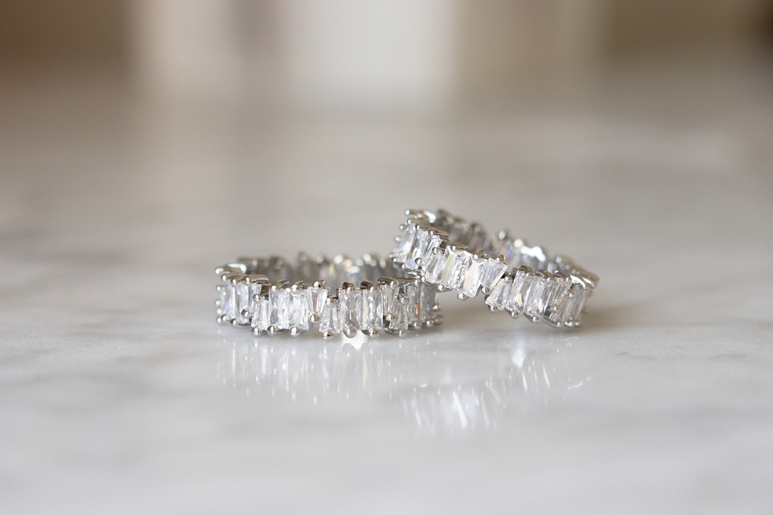 Three Stone Baguette Diamond Stackable Ring | Jewelry by Johan - Jewelry by  Johan