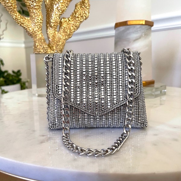 Rhinestone Crossbody Bag Etsy