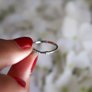 Sterling Silver Dainty Cubic Zirconia Ring, Diamond CZ Ring, Minimalist ...