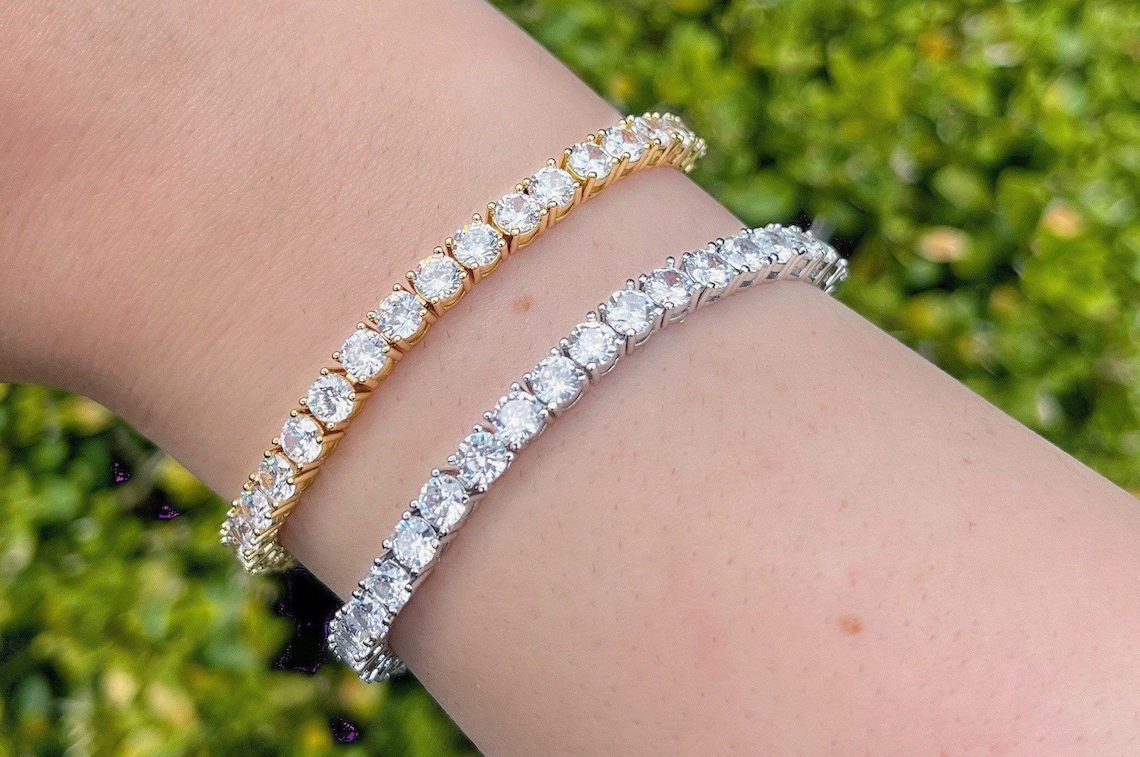 4mm Luxury Diamond Tennis Bracelet Classic Tennis Bracelet Etsy